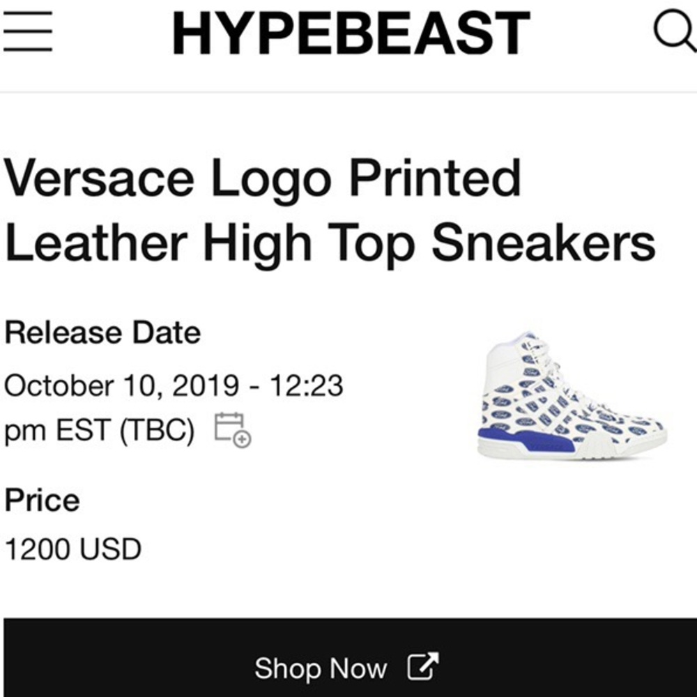 VERSACE X FORD HIGH-TOP SNEAKERS